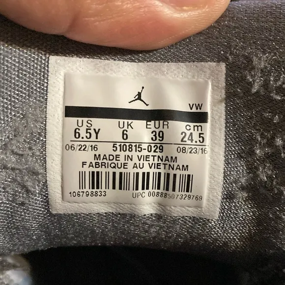Jordan Gray and Pink Retro Basketball Sneakers