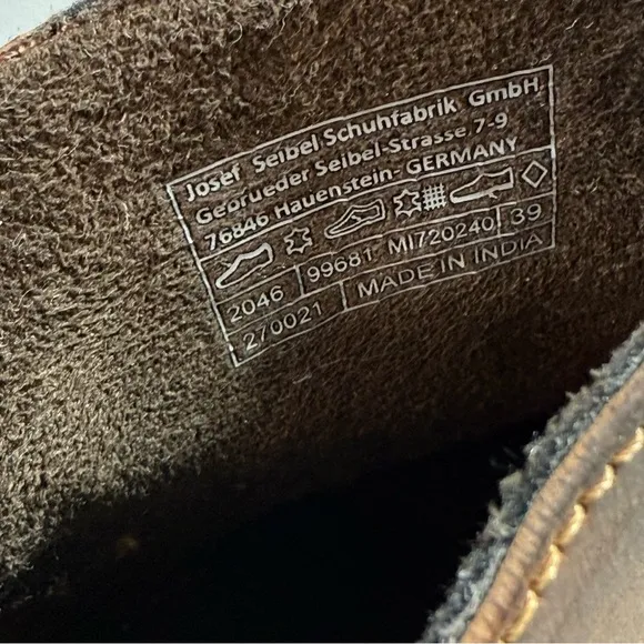 Josef Seibel Sienna 81 Distressed Brown Leather Zip Up Ankle Boots EU39