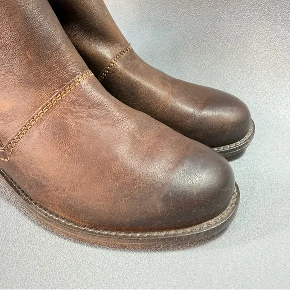 Josef Seibel Sienna 81 Distressed Brown Leather Zip Up Ankle Boots EU39