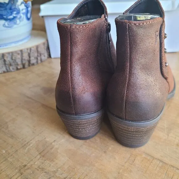 Josef Seibel Womens Daphne Brown Leather Ankle Bootie Boots EU 37 6-6.5 Comfort
