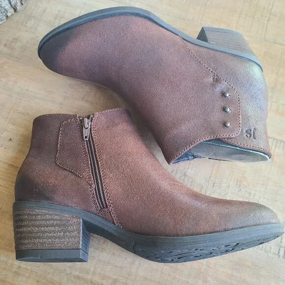 Josef Seibel Womens Daphne Brown Leather Ankle Bootie Boots EU 37 6-6.5 Comfort