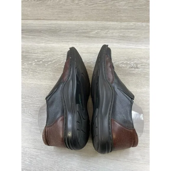 Joseph Seibel Women's 10.5 Black Leather Two-Tone Slip-On Driving Loafer Shoes