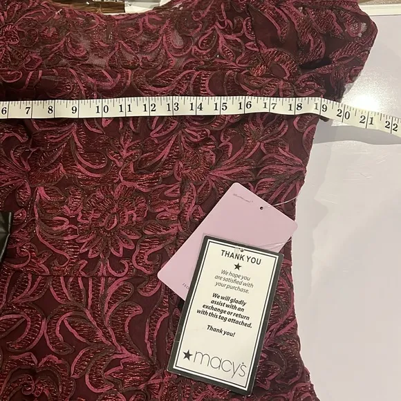 JS Collections Jolene Boat Neck Gown Merlot Dress Size: 10