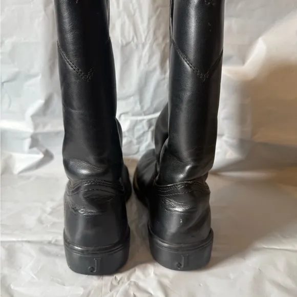 Justin Basics Men's Black Leather Western Cowboy Roper Boots Size 7.5 B