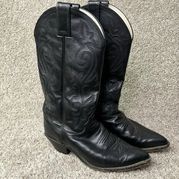 Justin Boots Women's 8B Western Cowboy Boots Black