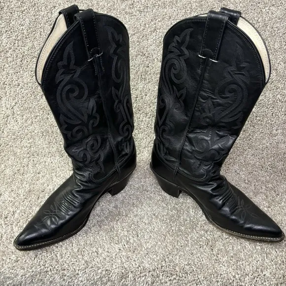 Justin Boots Women's 8B Western Cowboy Boots Black