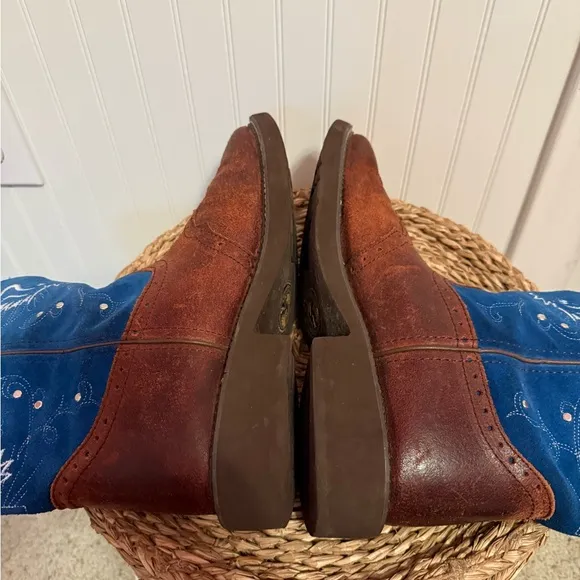 Justin Gypsy Blue Suede and Spice Brown Western Boot. Ladies Size 10.Style L9975