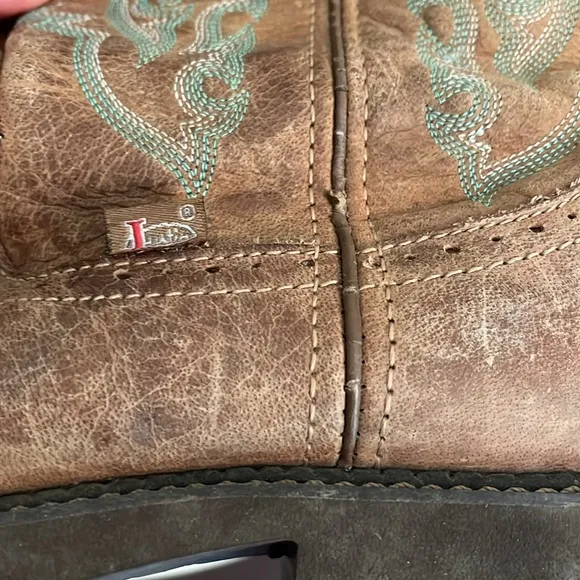 Justin Gypsy Brown Leather Embroidered Pull On Western Boot Size 7 L9606