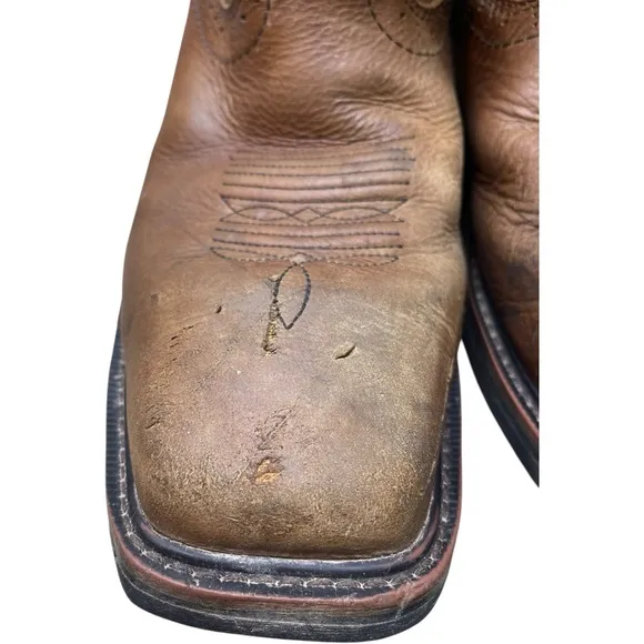 JUSTIN Handler Boots Men's Brown Stitched Western Boots Size 10.5 D