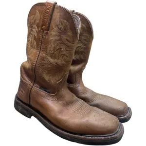 JUSTIN Handler Boots Men's Brown Stitched Western Boots Size 10.5 D