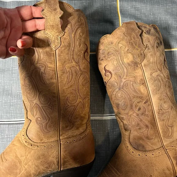 👠Justin NWOT Women’s Tan/Brown Western Cowboy Boots 8C