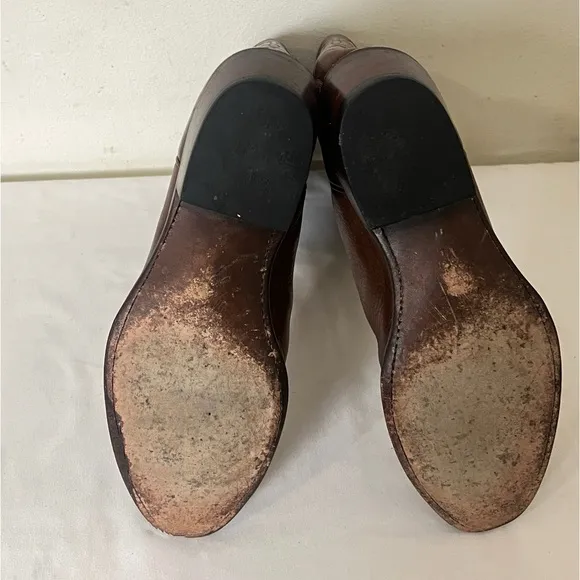 Justin Western Cowboy Boots Mens 8 1/2 D Brown Leather Style 1470 Brown
