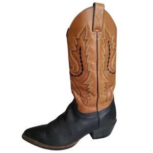 Justin Women's Western Cowgirl Brown &amp; Black Leather Boots, L4968. Size 7.5