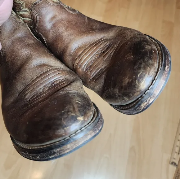 Justin's Brown Leather Cowboy Boots Mens Size 8