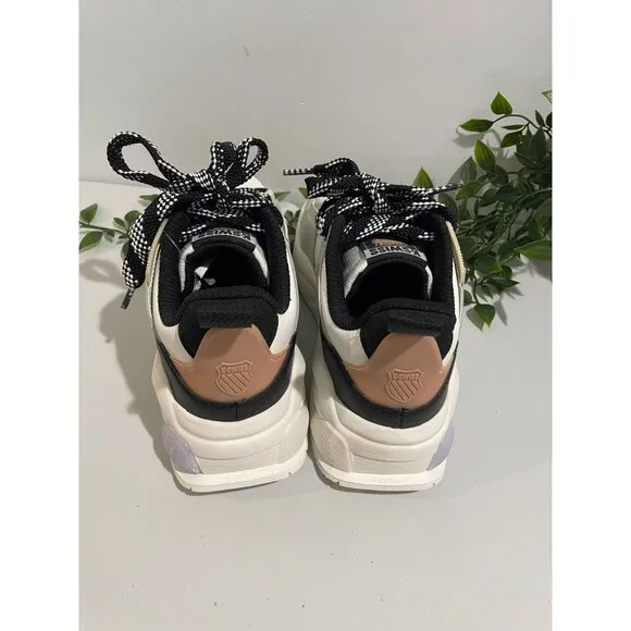 K-Swiss Womens Low-Top Sneakers White/Black Size 8.5 Athletic Shoes