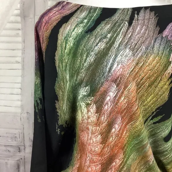 Karina Grimaldi Silk Black Watercolor Dress S