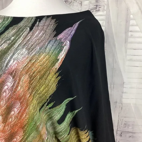 Karina Grimaldi Silk Black Watercolor Dress S