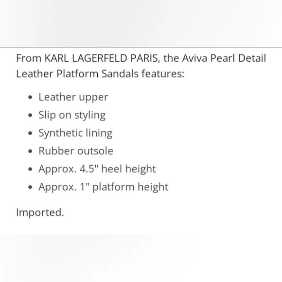 KARL LAGERFELD PARIS Aviva Pearl Embellished Leather Platform Slip On Open-Toe