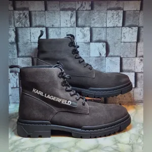 Karl Lagerfeld Paris Grey Leather Boot Men's Size 13