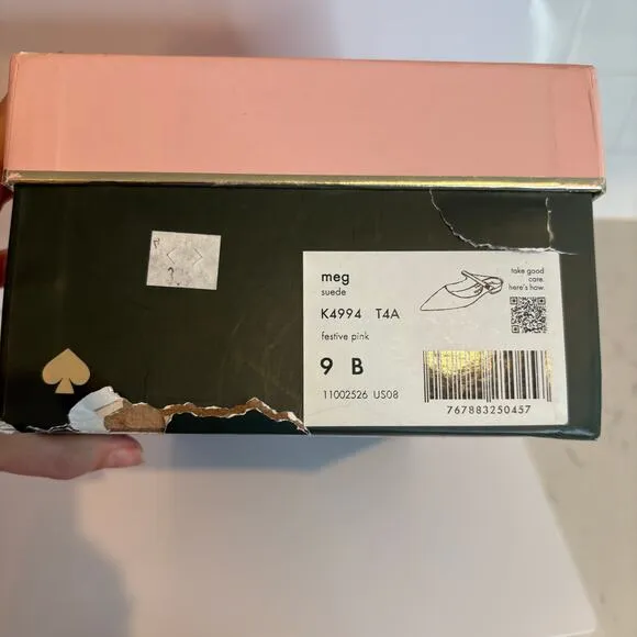Kate Spade Meg Suede Festive Pink Slide On Mules Womens Size 9