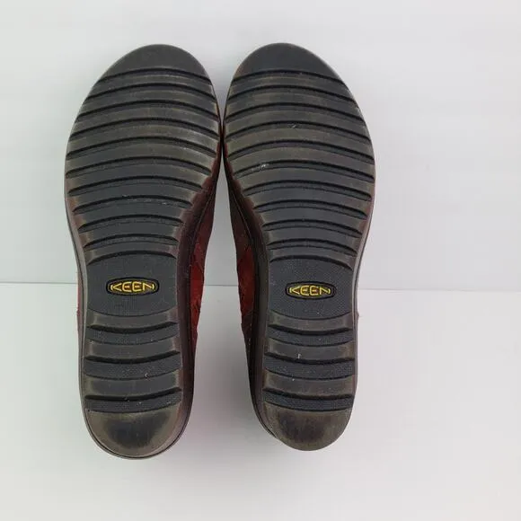 Keen Red Dahlia Womens Size 8 Red Leather Thermal Wedge Bootie Shoes 1015113