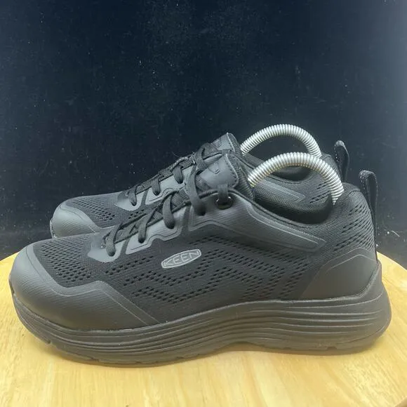 KEEN Womens Sz 8.5 Utility ASTM F2413-18 Steel Toe Work Mesh Shoes Black