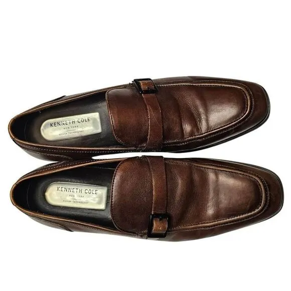 Kenneth Cole New York On Lock Bike Toe Dress Shoes, Cognac - Men's Dress Shoes S