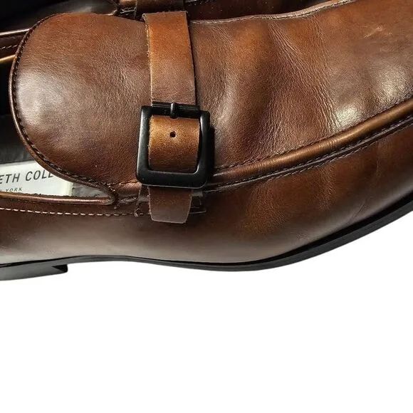 Kenneth Cole New York On Lock Bike Toe Dress Shoes, Cognac - Men's Dress Shoes S