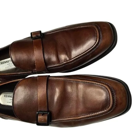 Kenneth Cole New York On Lock Bike Toe Dress Shoes, Cognac - Men's Dress Shoes S