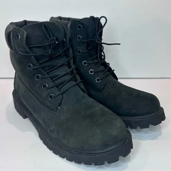 Kids Black Lace-Up Timberland Boots
