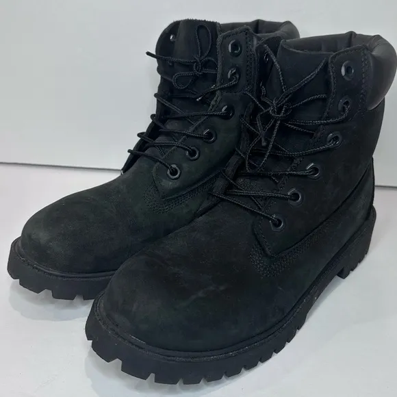 Kids Black Lace-Up Timberland Boots