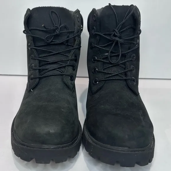 Kids Black Lace-Up Timberland Boots