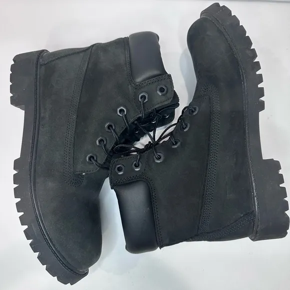Kids Black Lace-Up Timberland Boots