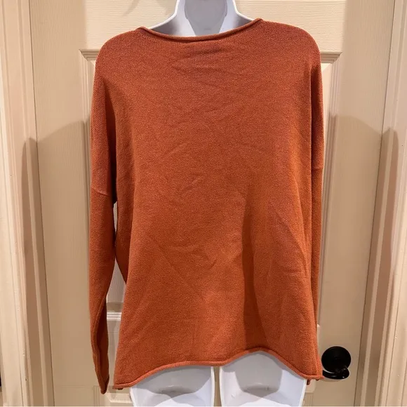 Kittenish “Hello Beautiful” Oversized Rust Orange Sweater small