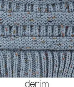 Knit Ponytail Confetti Winter Beanie - Available in Multiple Colors