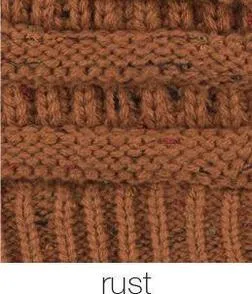 Knit Ponytail Confetti Winter Beanie - Available in Multiple Colors