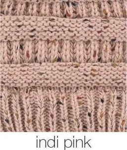 Knit Ponytail Confetti Winter Beanie - Available in Multiple Colors