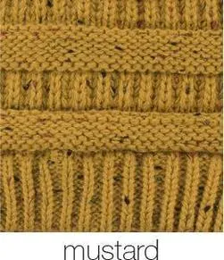 Knit Ponytail Confetti Winter Beanie - Available in Multiple Colors