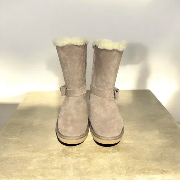 Koolaburra By UGG Arlena Short‎ Boots Women's Beige Cinder Size 14 ..5W