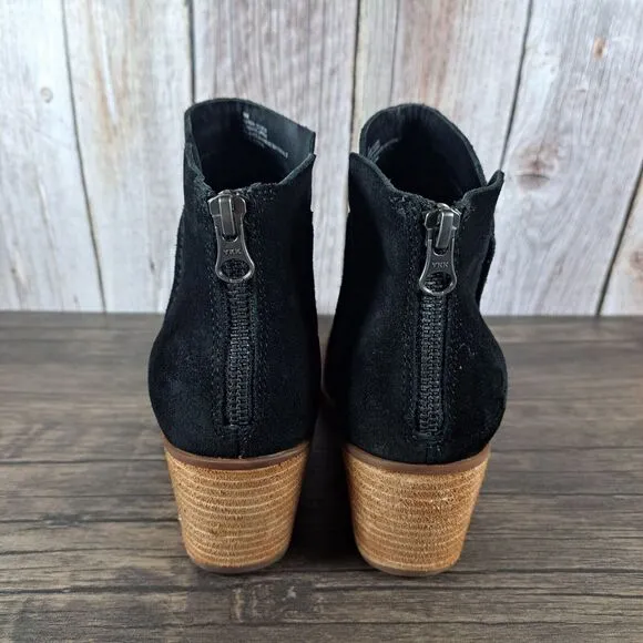 Kork-Ease Chandra Black Leather Suede Slip On Booties Women's Sz 9 M (VGC)