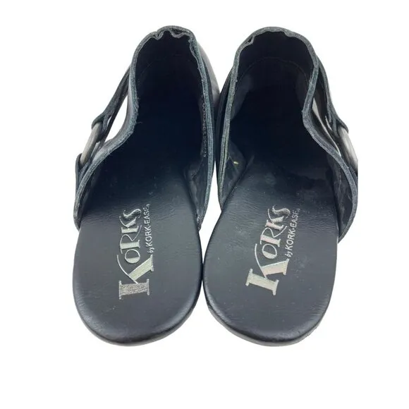 Korks by Kork-Ease Felicia Clogs Womens 9-40.5 Black Leather Chonky Boho Shoes