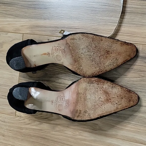 Kurt Geiger Black Mesh Closed Pointed Toe Heels