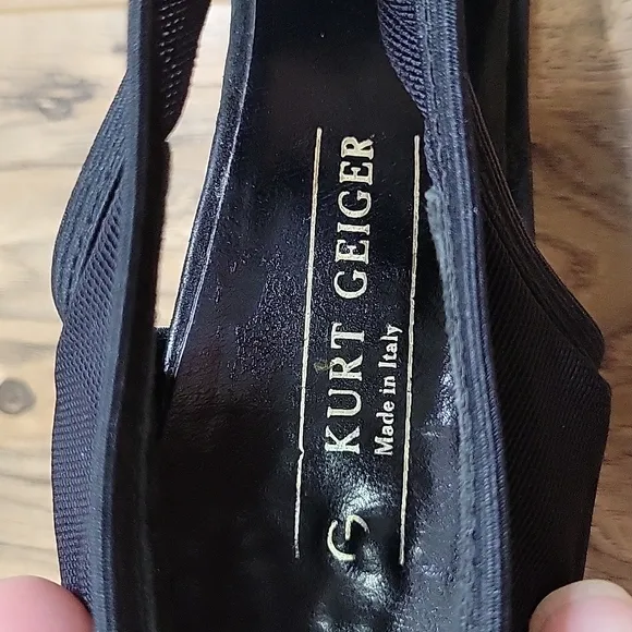 Kurt Geiger Black Mesh Closed Pointed Toe Heels
