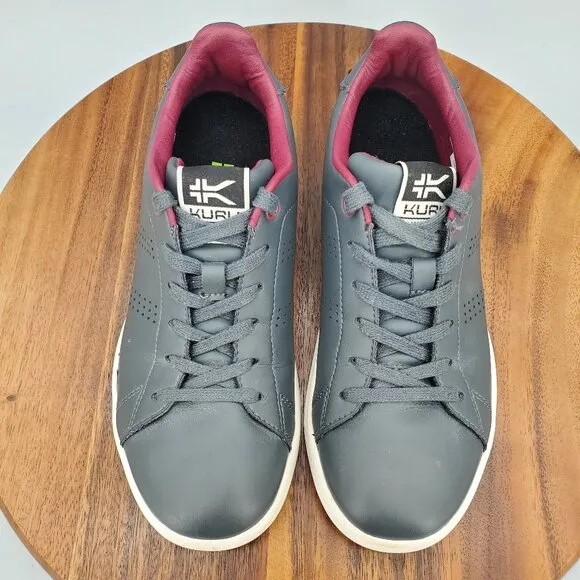 Kuru Roam Shoes Womens 6.5 M Gray Leather Lace Up Walking Classic Court Sneakers