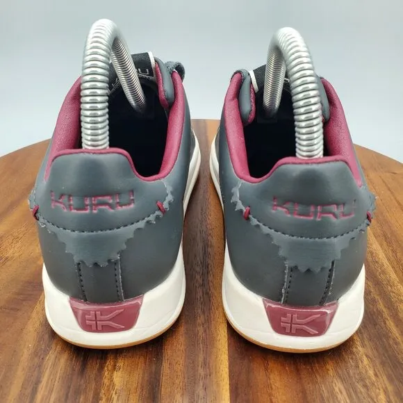 Kuru Roam Shoes Womens 6.5 M Gray Leather Lace Up Walking Classic Court Sneakers