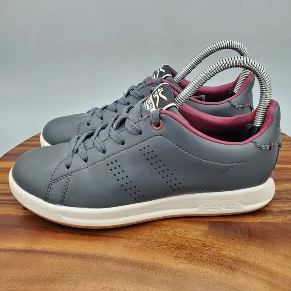 Kuru Roam Shoes Womens 6.5 M Gray Leather Lace Up Walking Classic Court Sneakers