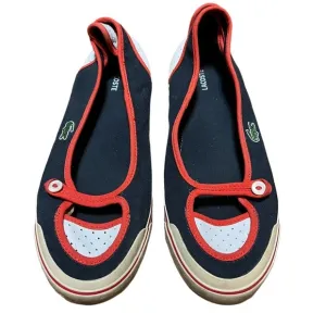 Lacoste Blue and Red Boat Shoes Size 9