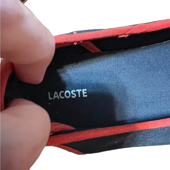 Lacoste Blue and Red Boat Shoes Size 9
