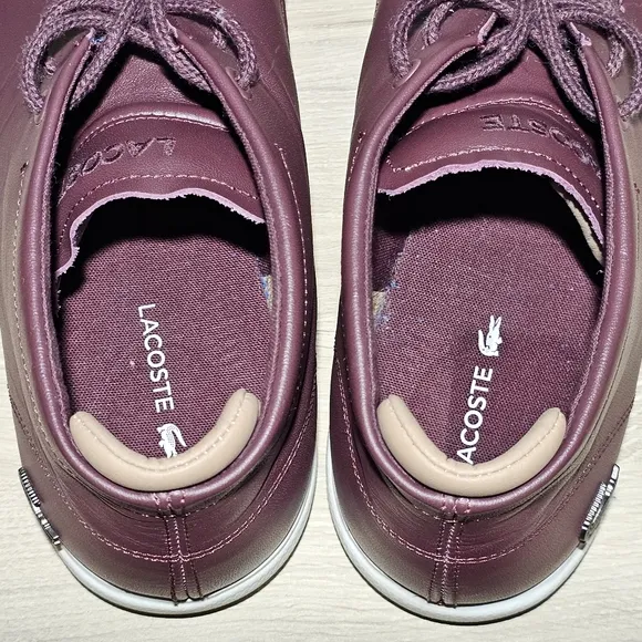 LACOSTE Espere Chukka Boots Leather Shoes Mens Size 11 Burgundy Lace Up