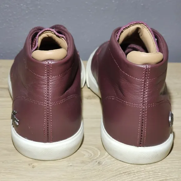 LACOSTE Espere Chukka Boots Leather Shoes Mens Size 11 Burgundy Lace Up